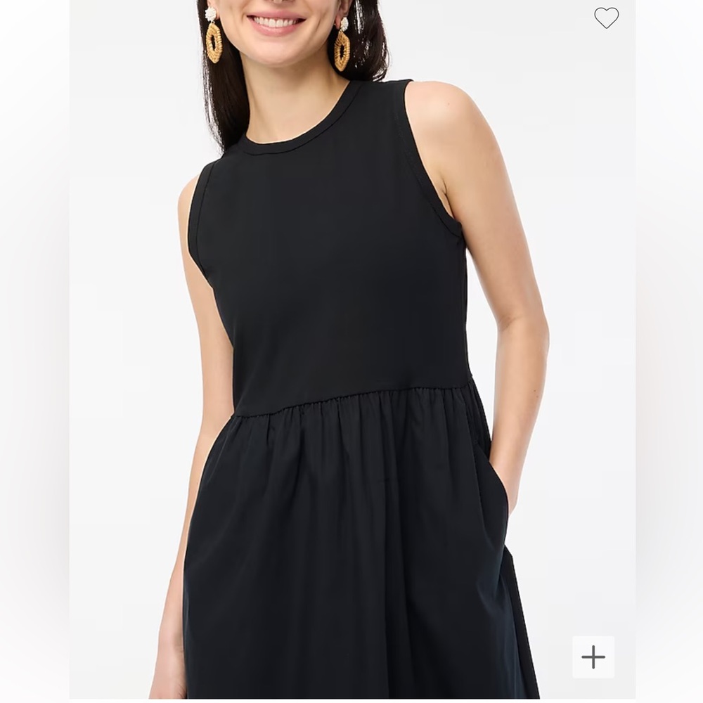 J Crew High-neck mix-knit dress. Black Size M